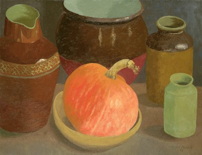 Abóbora e potes de Cedric Morris