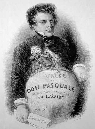 LABLACHE, Luigi (1794-1858) Baixo Italiano no papel de Don Pasquae de Donizetti de Celestin Francois (after) Nanteuil