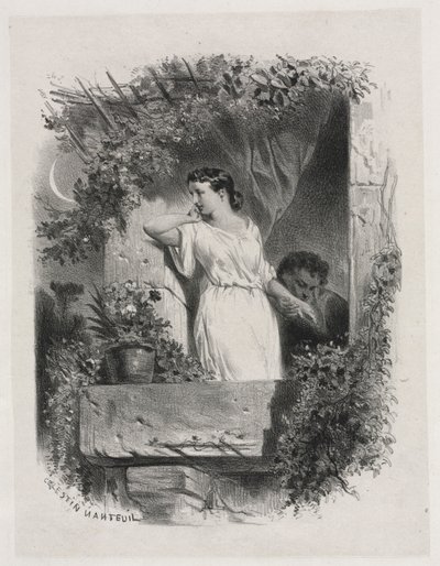 Na varanda de Celestin Francois Nanteuil