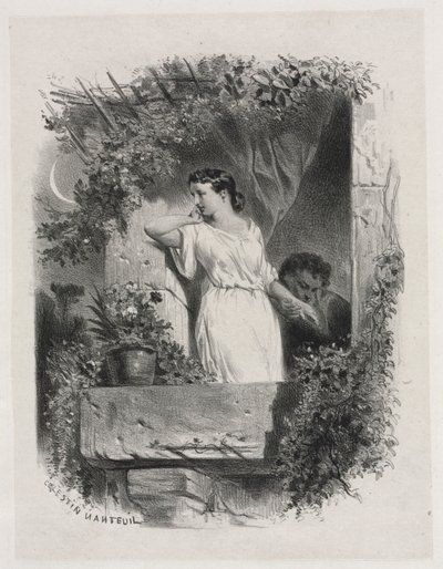 Na varanda, 1842. de Celestin Francois Nanteuil