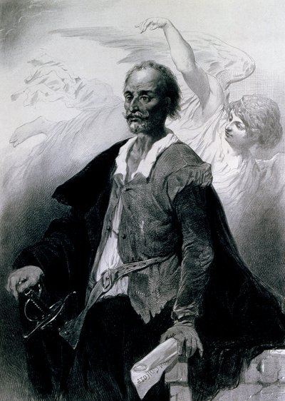 Retrato de Miguel de Cervantes Saavedra (Alcala de Henares) de Celestin Francois Nanteuil