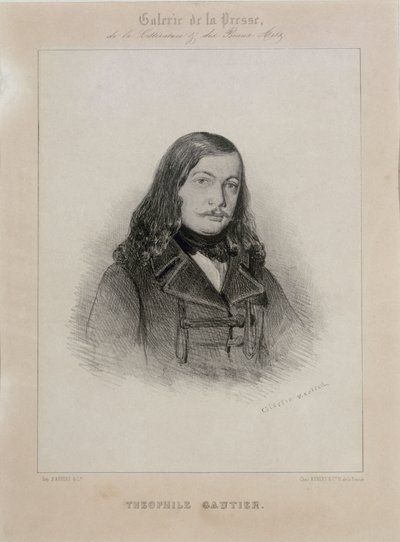 Retrato do poeta Théophile Gautier 1811-1872. de Celestin Francois Nanteuil
