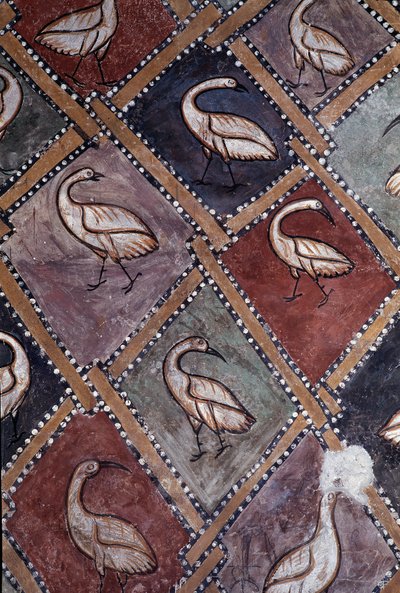 Pássaros, detalhe (fresco de Central Italian School