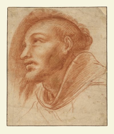 Estudo de um monge franciscano (possivelmente São Francisco) de Cerano (Giovanni Battista Crespi)
