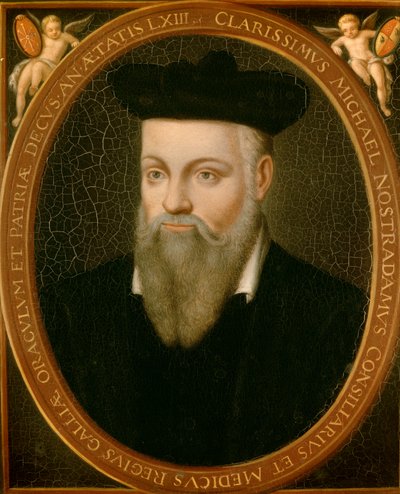 Retrato de Michel de Nostradamus, conhecido como Nostradamus, astrólogo de Cesar Nostradamus