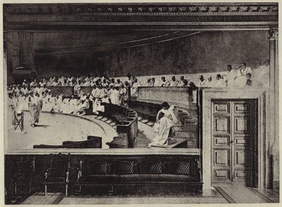 A Arraigação de Catilina (litho) de Cesare (after) Maccari