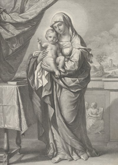 Virgem e o Menino, século XIX de Cesare Ferreri