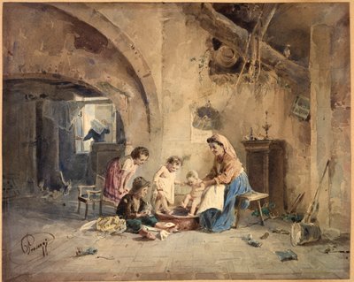 O Banho, século XIX. de Cesare Provaggi