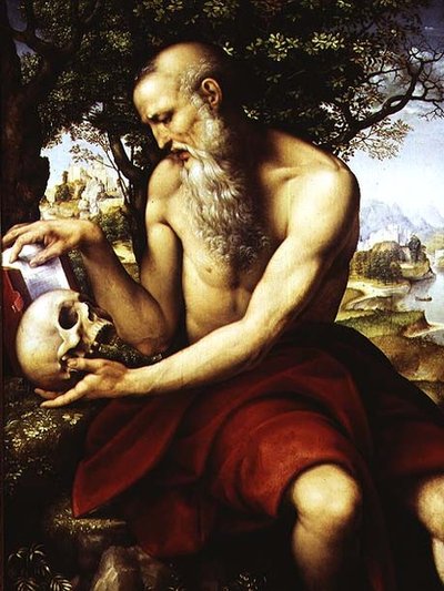 St. Jerome, c.1507-12 (óleo sobre painel) de Cesare da Sesto