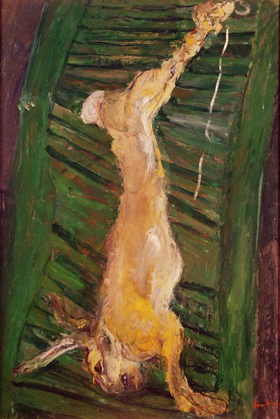 Lebre em um obturador verde, c.1924-25 de Chaim Soutine