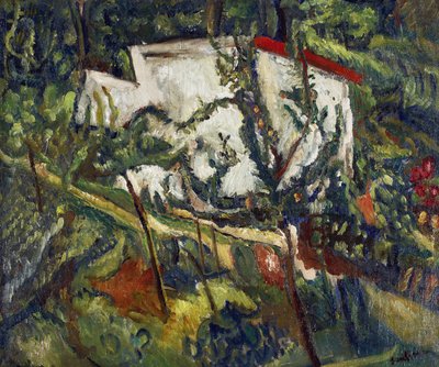 Pintura Maison de Clamart por Chaim Soutine (1893-1943), c. 1918 - Óleo sobre tela, 60x72,8 - Coleção Particular de Chaim Soutine