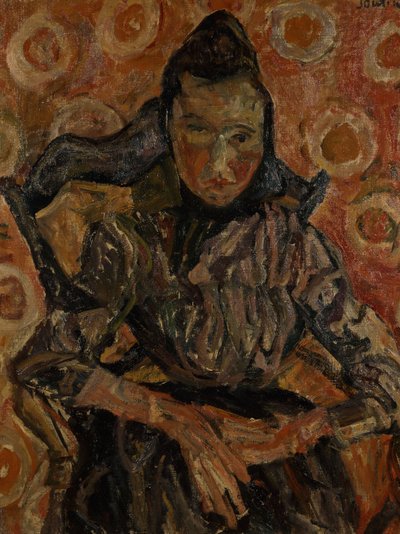 Mulher sentada em uma cadeira; Mulher sentada em uma poltrona, c.1917-18 de Chaim Soutine
