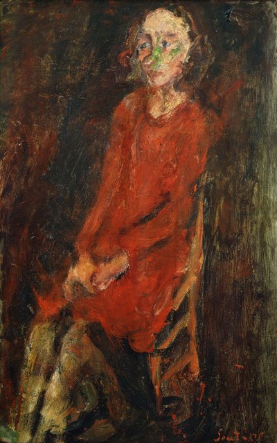 Jovem mulher de vermelho; Jovem de vermelho, 1928 de Chaim Soutine