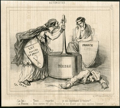 Ilustração de Cham (1819-1879) em Le Charivari de Amédée de Noé