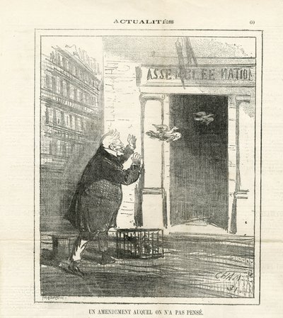 Ilustração de Cham (1819-1879) em Le Charivari de Amédée de Noé