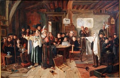 The Masquerade, c.1855 (óleo sobre tela) de Charles Hunt
