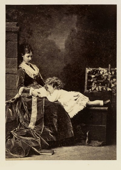 Marie Fedorovna (Dagmar da Dinamarca) (1847-1928) e seu filho Tsarevich Nicolas Aleksandrovich (Nicholas II) de Charles Bergamasco