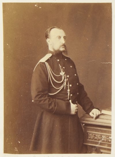 Nicolas Nikolaievitch de Russie - Retrato do Grão-Duque Nicholas Nikolaevich (o Velho) da Rússia (1831-1891), por Bergamasco, Charles (Karl) (1830-1896). Foto de Albumina, c. 1874. Arquivo de Cinema e Fotografia do Estado Russo, Krasnogorsk de Charles Bergamasco