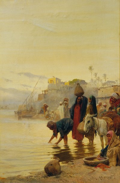 Lavadoras de roupa no Nilo de Charles (Carl) Wilda