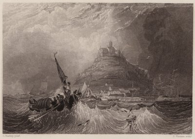 Monte de São Miguel, Cornualha (gravura) de Charles (after) Bentley