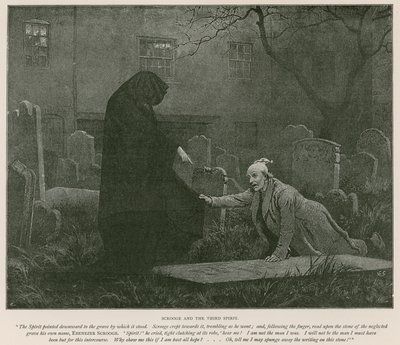 Ilustração para um conto de Natal de Charles Dickens (litho) de Charles (after) Green