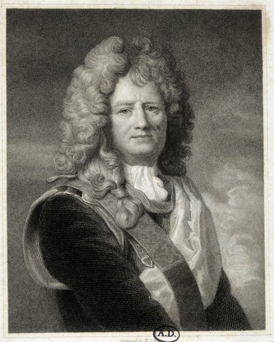 Retrato de Vauban - uma pintura de Le Brun de Charles (after) Le Brun