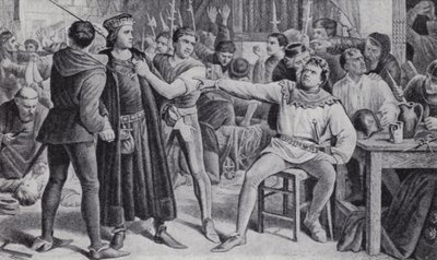 Lorde Saye e Sele, prestes a ser decapitado na rebelião de Jack Cade. de Charles (after) Lucy