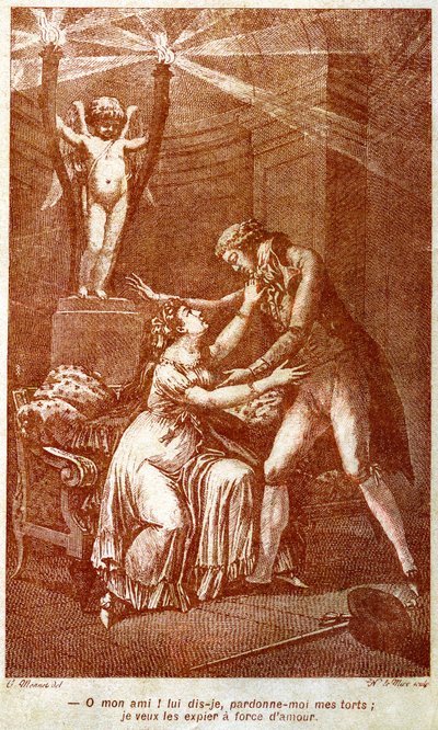 "Perdoa-me os meus erros; quero expiá-los com amor." Século XVIII de Charles (after) Monnet