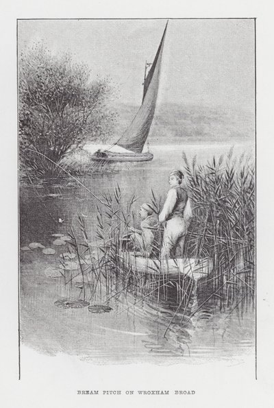Pesca: Bream Pitch on Wroxham Broad (litho) de Charles (after) Whymper