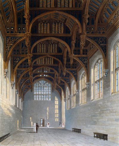 Gothic Hall, Engraving by William James Bennett (1787-1844), Based on design by Charles Wild (1781-1835), From The History of the Royal Residences de Charles (after) Wild