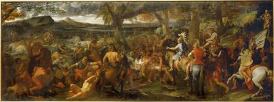 Alexandre et Porus - Alexandre o Grande e Porus, rei da Índia ... de Charles (studio of ) Le Brun