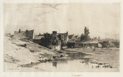 Casas antigas perto de Bruges, 1884-1888. de Charles Adams Platt