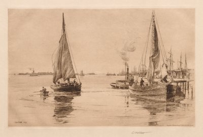 Duas corvetas no East River, 1889. de Charles Adams Platt