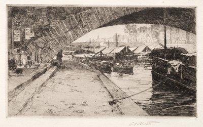 Sob o Pont Marie, Paris, 1887. de Charles Adams Platt