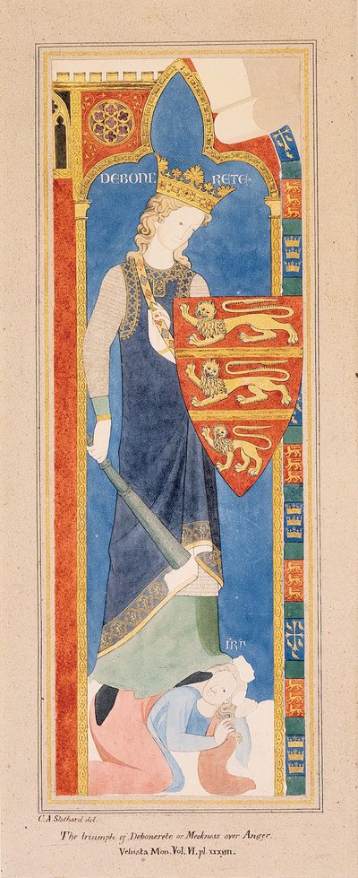 As Virtudes Largesce e Debonerete (Debonerete) de Charles Alfred Stothard