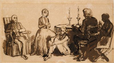 Uma noite na casa dos Combes, 1850-1851 de Charles Allston Collins