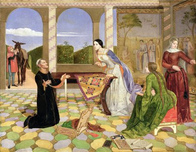 A preocupação de Berengaria com a segurança do seu marido, Richard Coeur de Lion de Charles Alston Collins