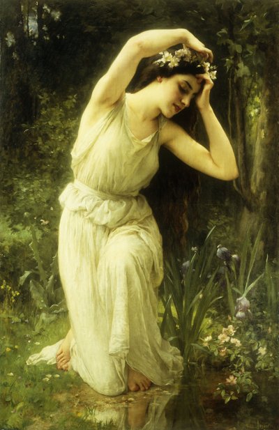 Uma ninfa na floresta (óleo sobre tela) de Charles Amable Lenoir