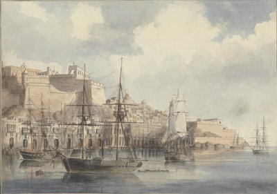 Vista em Malta, ca. 1849 de Charles Andrew Dyce