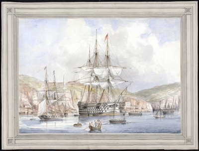 Vue de Malte (Vista em Malta) - Pintura de Charles Andrew Dyce (1816-1853), aquarela sobre papel (25,1x34,9 cm), cerca de 1849 - Universidade de Yale (EUA) de Charles Andrew Dyce