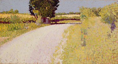 Caminho no País, c.1886 (óleo sobre tela) de Charles Angrand