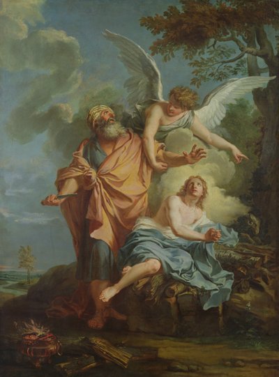 Abraão sacrificando de Charles Antoine Coypel