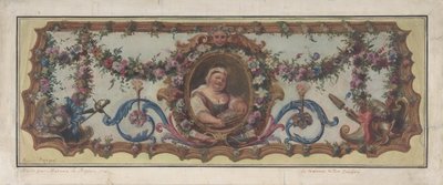 Projeto para um assento de tapeçaria de um sofá, 1721. de Charles Antoine Coypel