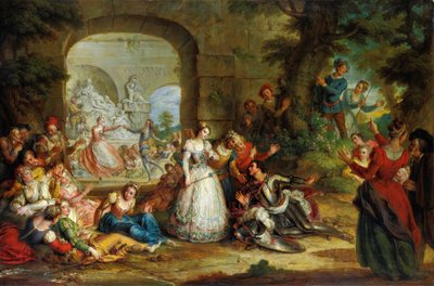 Roland e O Casamento de Angelique de Charles Antoine Coypel