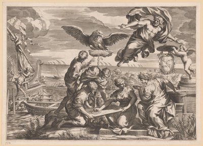 Alegoria de domínio estrangeiro com Geografia e Júpiter de Charles Audran
