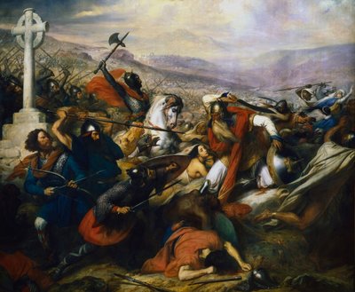 Batalha de Poitiers, França, 732 1837 de Charles Auguste Guillaume Steuben