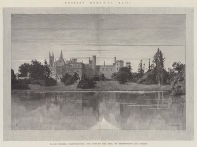 Casas inglesas, torres de Alton, Staffordshire, o assento do conde de Shrewsbury e Talbot de Charles Auguste Loye