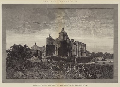 Casas inglesas, casa de Hatfield, a sede do Marquês de Salisbury, KG de Charles Auguste Loye