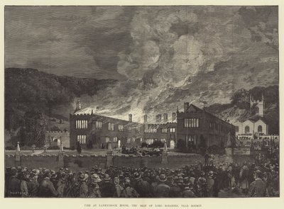 Incêndio na Lanhydrock House, a sede do Lord Robartes, perto de Bodmin de Charles Auguste Loye