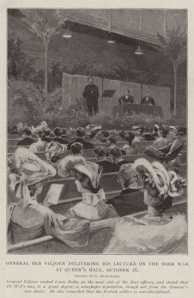 General Ben Viljoen fazendo sua Palestra sobre a Guerra dos Bôeres, no Queen&39;s Hall, 16 de outubro de Charles Auguste Loye